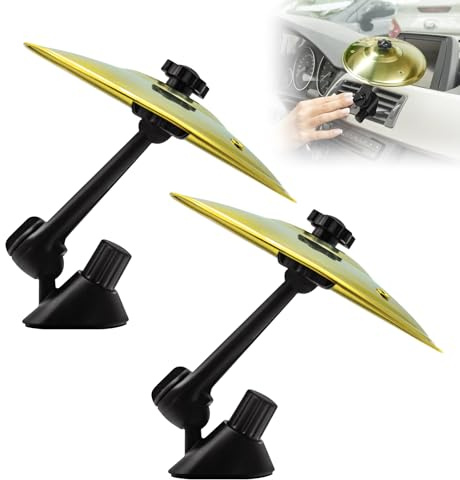 2 Stück Auto Schlagzeug mit Auto Trommel und Lüftungsschlitz für Mini Becken Musikliebhaber (Gold)