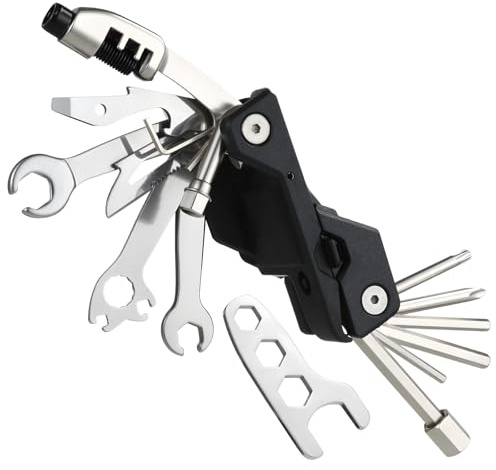 Wothfav Herramientas Bicicleta, Juego 23 en 1 Desmontable y Plegable Multifuncional,Kit de Herramientas para Ciclismo al Aire Libre,Kit de Reparación para Bicicleta de Carretera