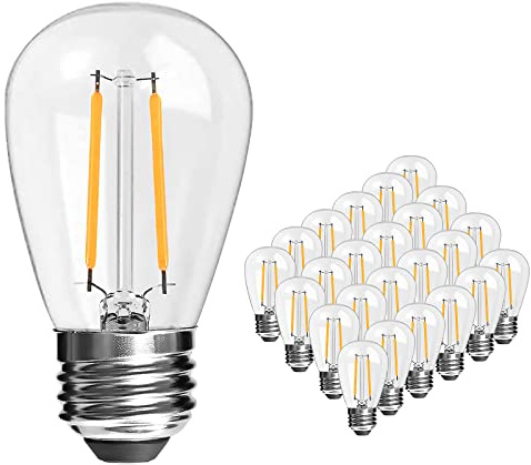 Spacelumen bombillas LED S14 de 2W luz calida 20w casquillo E27 Lote de 25