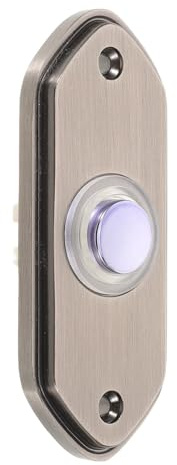 Lurrose Hexagonal Vintage Metal Doorbell Push Button, Heavy Duty Retro Door Bell Switch for Home, Office, and Store Entry, Antique Style Door Bell Replacement with Long Strip Design