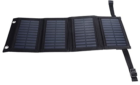 Wakects Solpanelsladdare Hopfällbar Solarladdare Monokristallint Kisel 20W 5,5V 1200mA med USB och Mikrogränssnitt för Campingvandring Backpacking Utomhustelefonladdning (mp04b)