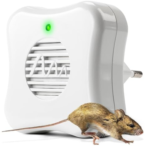 GARDIGO® Mäuseabwehr Stecker | Ultraschall Mäuseschreck für die Steckdose | 25 m² | Eleganter Mäusevertreiber schlichtem Design | Rattenvertreiber für das Haus und die Wohnung | Rattenschutz