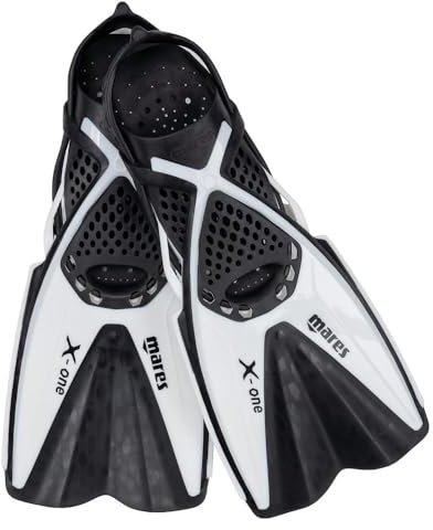 Mares X-One Junior - Kids Short Snorkelling Fins with Open Heel, Perforated Pocket, Buckle-Free Strap, Comfort and Aquatic Performance