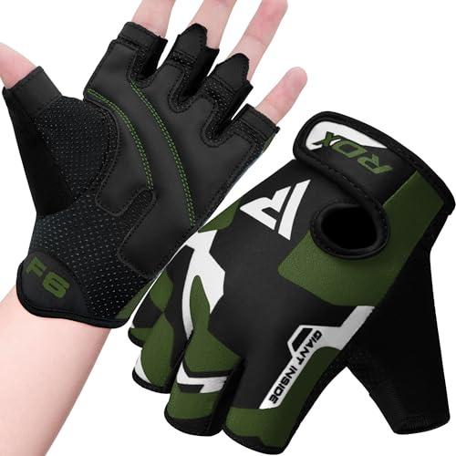 RDX Gants de Fitness Musculation d'haltérophilie D'entraînement, Antidérapant Rembourré Paume Protection Gloves, Cyclisme Aviron Le Sport Levage Poids Gymnastique Suédoise, Homme Femme