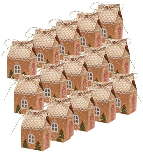 20 Stück Weihnachtsgeschenkboxen,Weihnachten Süßigkeitskästen Geschenkbox Geschenkverpackung Weihnachten Kraftpapier Geschenkschachteln Geschenk Papiertüten für Weihnachten Party DIY