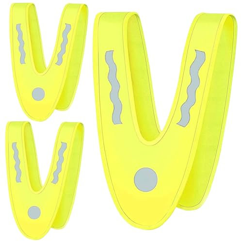 JOKILY Warnwesten Kinder, 3 Stück V Form Signalkragen, Reflektorweste Kinder, Kinder Warnwesten, Sicherheitsweste für Kinder,Kinderwarnweste,Pannenweste fürJungen & Mädchen für Sport,Laufen,Fahrrad
