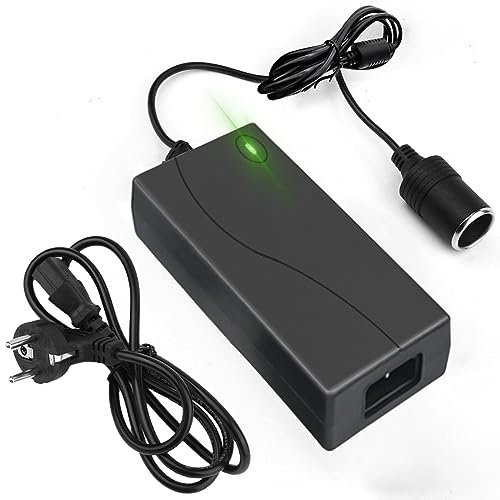 Spannungswandler 220V auf 12V 5A, KFZ Netzadapter AC-DC mit Zigarettenzünder, 60W Adapter für Kühlbox, Netzteil Adapter Stromwandler, Netzteil Zigarettenanzünder Wechselrichter für Kühlbox, Navi