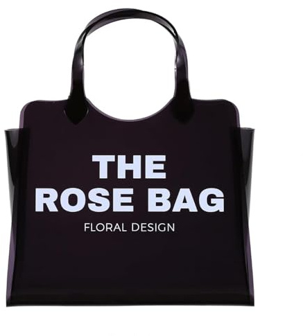 PORPAN Purse Vase, Acrylic Purse Flower Vase, Black Acrylic Vase, Modern Flower Vase, Aesthetic Bag Vases for Flowers, Decorative Tote Bag Vases for Wedding, Living Room, Bedroom, Table, Office