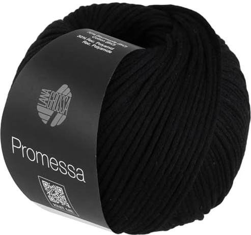 LANA GROSSA Promessa | Weich gefülltes Schlauchgarn aus Bio-Baumwolle und Polyamid | Handstrickgarn aus 70% Bio-Baumwolle & 30% Polyamid | 50g Wolle zum Stricken & Häkeln | 125m Garn FB24