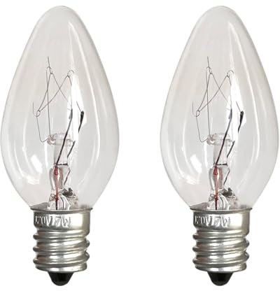 ShuoHui C7 Glühbirne E12 7W, AC 230V, 40LM Dimmbar, Warmweiß 2700K, Ersatzbirne Für Himalaya-Salzlampe, Salzkristalllampe, Salzsteinlampe, Orientierungslicht, Nähmaschine, Nachtlicht (2)