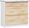 3E 3xE living.com Freistehender Küchenschrank: DREI Schubladen, Farbe: Weiß | Sonoma-Eiche, A: B: 80 cm, H: 82 cm, T: 44, 5 cm.