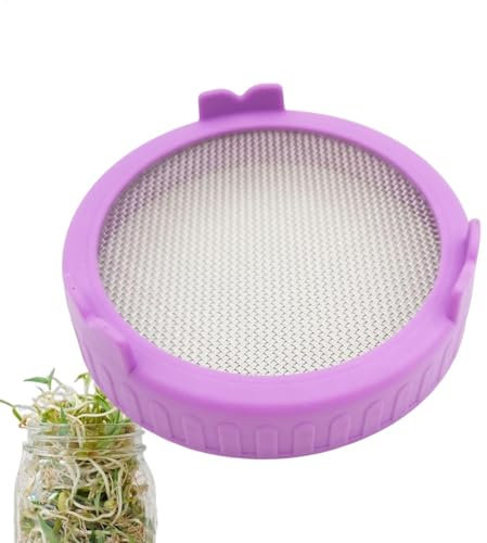 Tapas de tarro de germinación – Tapas portátiles de pantalla para tarros de albañil | Tapas versátiles para tarros de masón, tapas de germinación, kit de cultivo de microverdes, tapa de conserva,