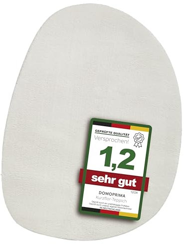 DOMOPRIMA Moderner Kurzflor-Teppich 140x200 cm – Waschbar, rutschfest, Oeko-Tex Zertifiziert, 100% Polyester, edle Farben Jade und Perlmutt (Perlmutt)