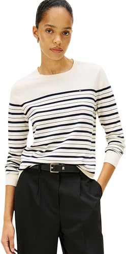 Tommy Hilfiger Jersey Mujer Jersey Fine con Cuello Redondo