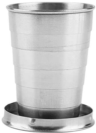 Nikou 4 tazas de melamina para estudiantes, tazas de porcelana de imitación para restaurante, vasos plegables de acero inoxidable de 60 ml para viajes y camping