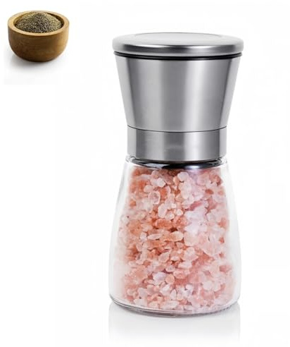 Salt and Pepper Grinder with Adjustable Non-Corrosive Ceramic Grinder and 304 Stainless Steel, Stainless Steel Spice Mills,Adjustable Coarseness Coarse & Fine Salt Shakers[Without Spice Content]