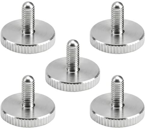 ITSOGOO 5 Pezzi DIN 653 Viti a Testa Zigrinata Piatta M5x12 mm,Bulloni Zigrinato Rotonde in Acciaio Inox,Stringere a Mano Vite Metrico per Macchine Uten sili e Dispositivi Meccanici