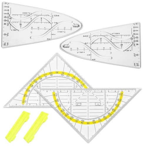 4 stencil parabolici per matematica e disegno, per studenti, ufficio, designer