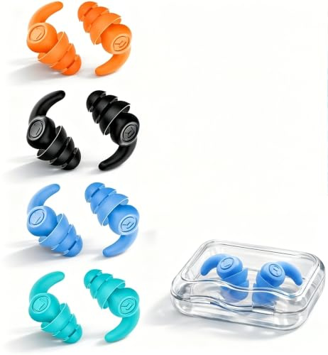 4 paia di tappi per le orecchie da nuoto per adulti, impermeabili, riutilizzabili, in morbido silicone, per doccia, altri sport acquatici, nuoto, surf, snorkeling e (L 2,6 cm)