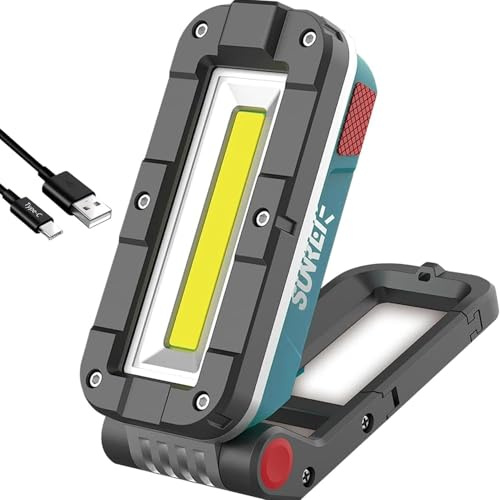 SUNREI IPX5 1000LM COB Work Light, Magnetic Flashlight for Car Repair