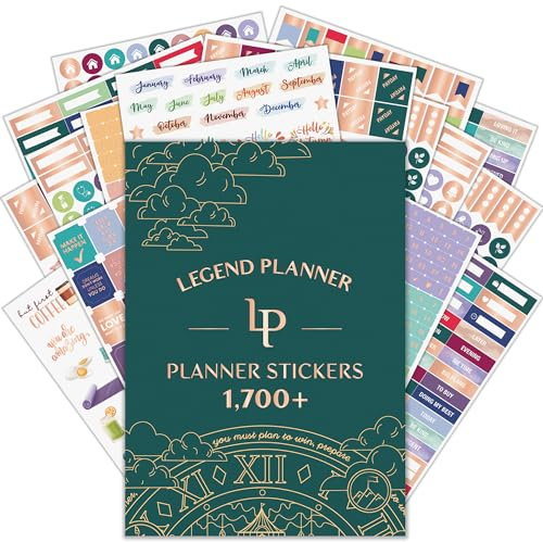 Legend Value Sticker Pack – 1,700+ Small Stickers for Planner, Journal & Calendar – Aesthetic, Inspirational, Seasonal, Dates, Months, Holidays, to-dos & Budget Stickers – Planner Accessories
