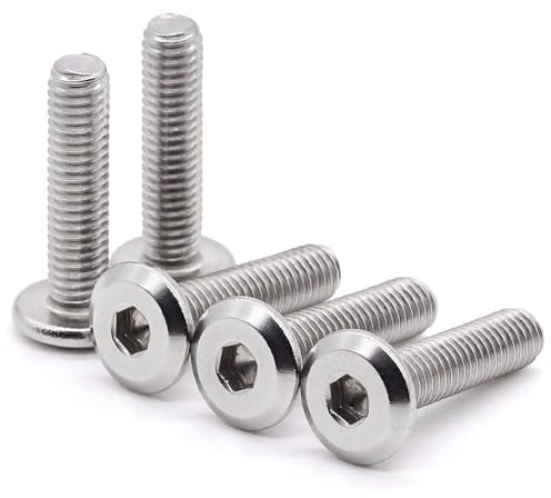 Glvaner M3-0.5 x 20mm Binding Screws, Furniture Screws, Connection Bolts, Flat Round Head Socket Head Cap Screws 304 Stainless Steel 18-8, Full Thread, 100 pcs
