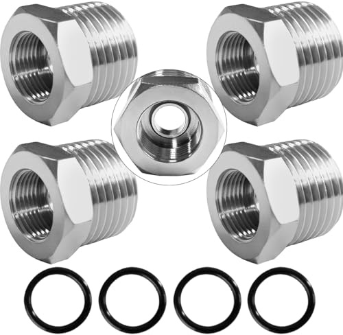 Beduan Brass Water Line Adapter 3/8 Female to 1/2 Male Reducer Hose Pipe Adapter Compression Fitting Kitchen Bathroom Faucet Supply Hose Stop Valve Pipe Connector with a Flat Inside 4 PCS