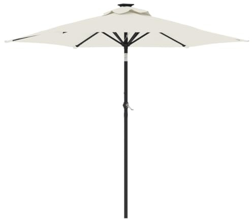 vidaXL Garden Parasol White Fabric (100% polyester), steel Large