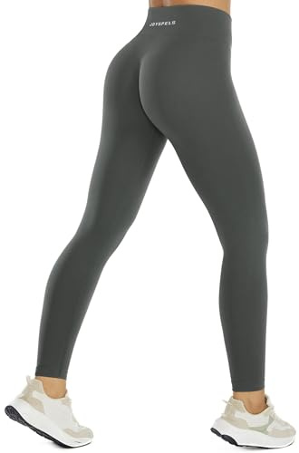JOYSPELS Seamless Gym Leggings for Women Workout Running Sports Bums Lifting Activewear Leggings High Waist Womens Yoga Pants UK Dark Shadow Grey S
