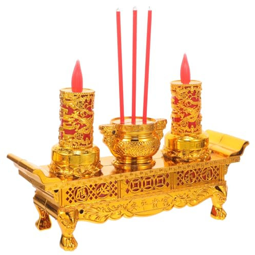 IMIKEYA Candelabro Led Retrò Buddha Candela Elettrica Altare Luce Per Casa ed Eventi Buddisti Decorazione Auspiziosa e Multifunzione