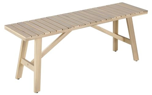 Riess Ambiente Outdoor Sitzbank Bali - 110cm - Natur hell Akazienholz klappbar wetterfest Balkonbank Bank Holzbank