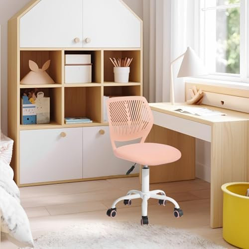 FurnitureR Sedia per bambini regolabile in altezza per scrivania, ergonomica, colorata con schienale e braccioli, sedia girevole a 5 ruote, per bambini da 3 a 10 anni, portata fino a 100 kg