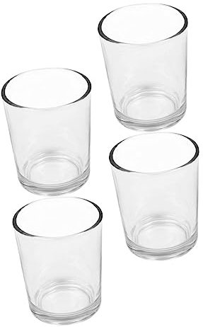MAGICLULU 4pezzi Candeliere Da Tavolo in Vetro Trasparente Portacandele Decorativo Per Tavola Da Pranzo Adatto Per Soggiorni e Cucine Riutilizzabile e Facile Riporre