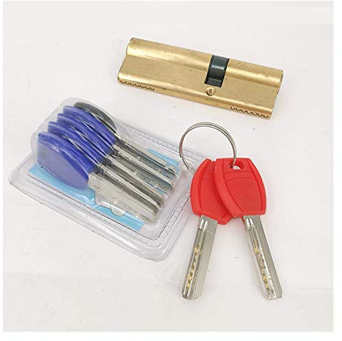 Bombin Cerradura Seguridad, Bombin Doble Embrague Bipedestador entrada 65 70 80 90 95 mm Cilindro de bloqueo AB llave antirrobo latón puro bloqueo de la puerta puerta manija dormitorio Extended((30 40