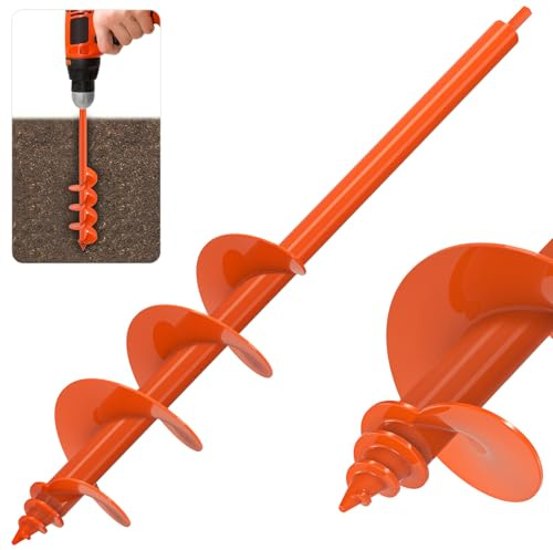 Insaga Schlangenbohrer, 10,2 x 61 cm, Bohrer zum Graben von Löchern, 3 mm dickere Klingen, Pfostenlochbagger für Gärten, Zäune