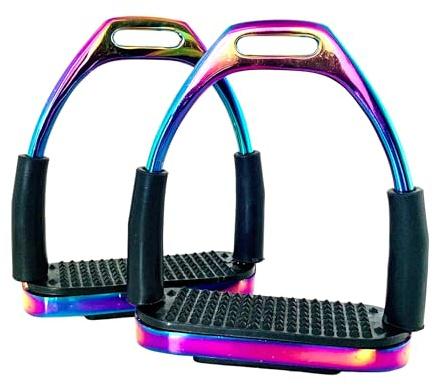 EXTREME Flexi - Estribo de seguridad – Arco iris – Flexible y antideslizante – Aluminio – Tamaño a elegir: 4, 4,5 y 5 (4 pulgadas)