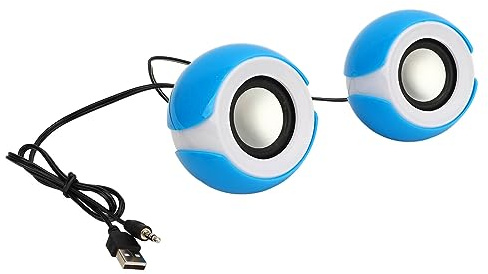 MasYosh Mini USB-högtalare, PC-stereohögtalare med inbyggd effektförstärkare, för bärbar stationär dator, MP3 MP4 bärbar TV, plastfodral