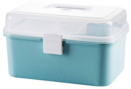 Botiquín de primeros auxilios, Caja de almacenamiento médica gran capacidad con tapa y asa, emergencia doméstica, doble capa(A)
