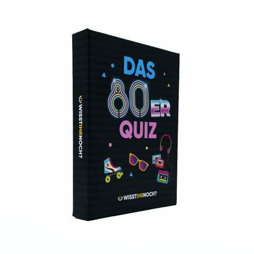 Wisst Ihr Noch? Das 80er Jahre Quiz als Kartenspiel mit 200 Fragen in 4 Kategorien. Ratespaß für Spieleabende, Kneipenquiz, Gesellschaftsspiel, Silvester