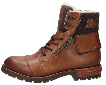 bugatti Herren Schnürstiefel, Männer Stiefel, Wechselfußbett, Warm gefüttert,schnürboots,halbstiefel,schnürung,Cognac (6360),43 EU / 8.5 UK