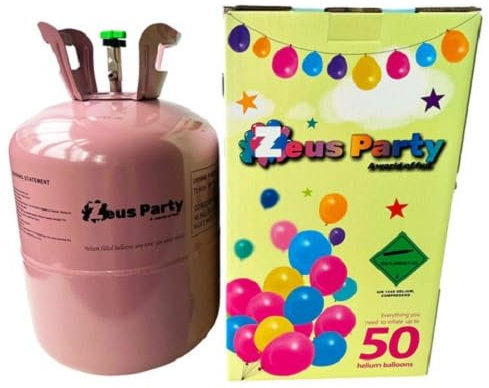 Zeus Party Elio per palloncini - Kit Bombola gas elio per il gonfiaggio di 50 palloncini (NON INCLUSI) per feste e party di ogni genere - con esclusivo adesivo Zeus Party in omaggio