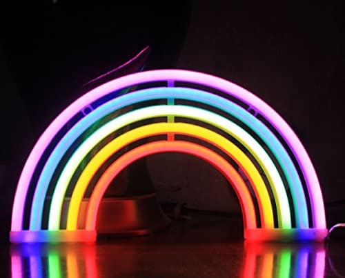 DAKABUKA Lumières néon arc-en-ciel pour décoration murale, alimentées par USB ou à piles, pour chambre à coucher, chambre d'enfant, salon, bar, décoration de Noël
