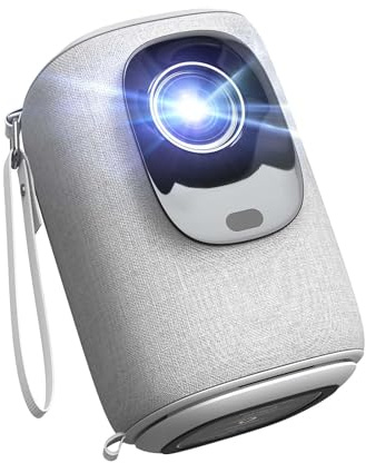[Lågt ljud] Projektor med WiFi och Bluetooth, ONOAYO GivingYou AY2Pro miniprojektor, elektriskt fokus och automatisk vertikal nyckelsten, utomhusfilmprojektor, justerbar bärrem gå var som helst (vit)