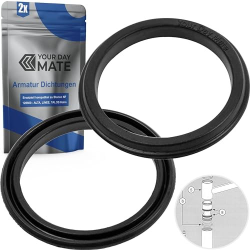Juego de juntas para cuerpo de grifería, 2 pzs, compatible con Blanco ALTA, ALTA COMPACT, ALTA-F, LINEE, TALOS, repuesto para art. Nº 128600, juego de juntas de cuerpo grifería de fregadero NF