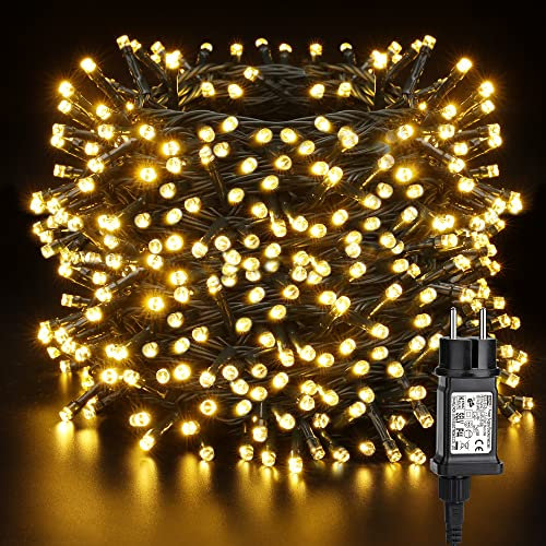 PhilzOps Catena Luminosa Natalizie, 80M 800 LED Luci Albero di Natale Esterni 8 Modalità Impermeabile Luce Decorazioni Illuminazione per Giardino Patio Camera Domestico Nozze Partito, Bianco Caldo