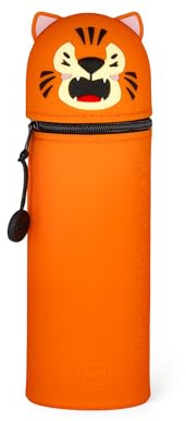 LEGAMI - 2-in-1 Weiche Silikontasche - Kawaii, Giraffe Schultasche, Tischstifthalter, Reißverschluss, Silikon, Stiftetasche Buntstifte Marker, H 18,5 cm