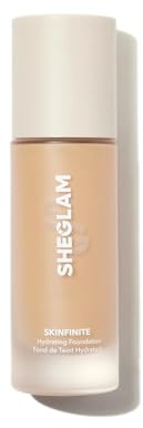 SHEGLAM Skinfinite Hydrating Foundation Flawless Dewy Foundation Hydrating Coverage Invisible Pore Concealer Pore-less Non-Greasy Lightweight Natural Soft Liquid Foundation-Porcelain