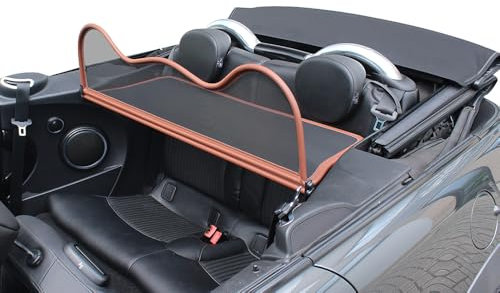Aperta Filet Coupe-Vent Compatible avec Mini Cooper Cabrio R57 Brun Filet Anti-remous 100% sur Mesure OEM Qualité Windschott fabriqué aux Pays-Bas