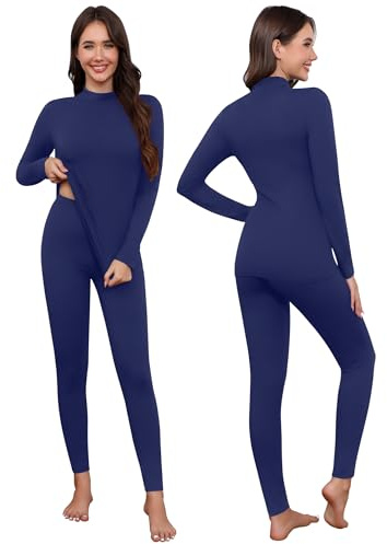 Ekouaer Intimo Termico Donna Invernale Attivo Caldo Manica Lunga Maglia Termica e Pantaloni Completo Tuta Termica Funzionale Set Termico Donna per Sci Ciclismo Corsa Allenamento