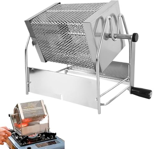 Tostador de café de Acero – Máquina de Granos de manivela, Herramienta portátil para Hornear, Dispositivo Resistente para Escenario de Cocina | Equipo de Tostado de café para preparación de